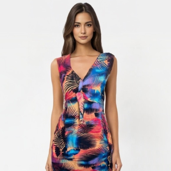 ⚫️ CHELSEA STUDIO colorful abstract maxi dress size 14/16​​​ - Picture 2 of 8